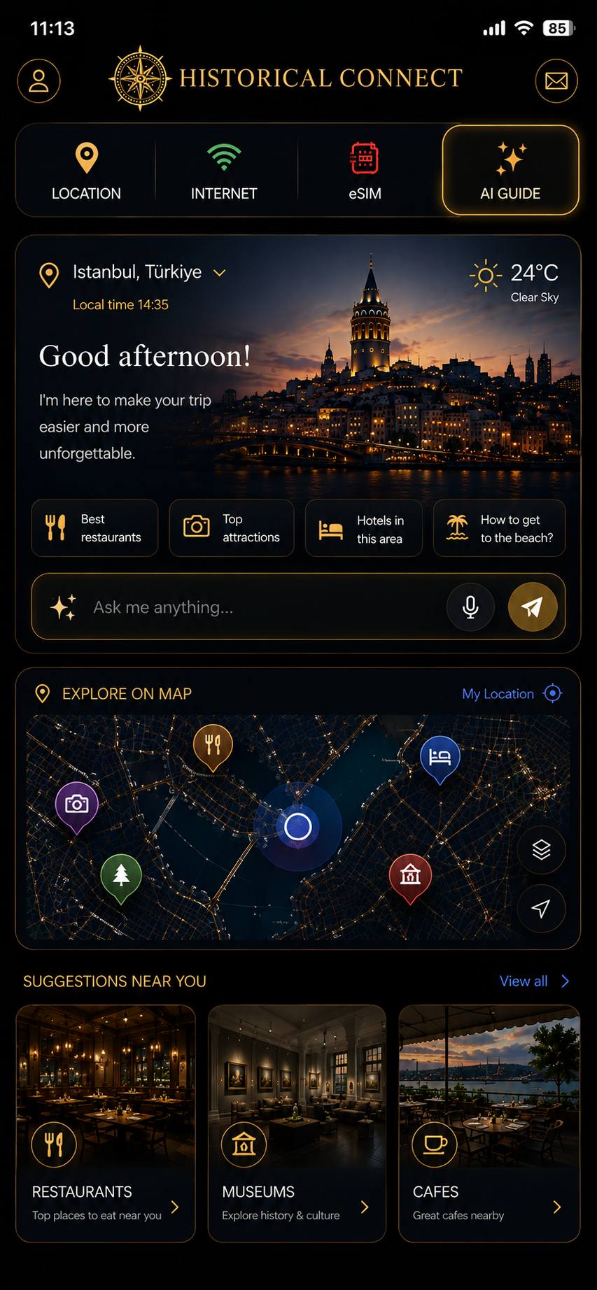 AI Guide — travel assistance and recommendations